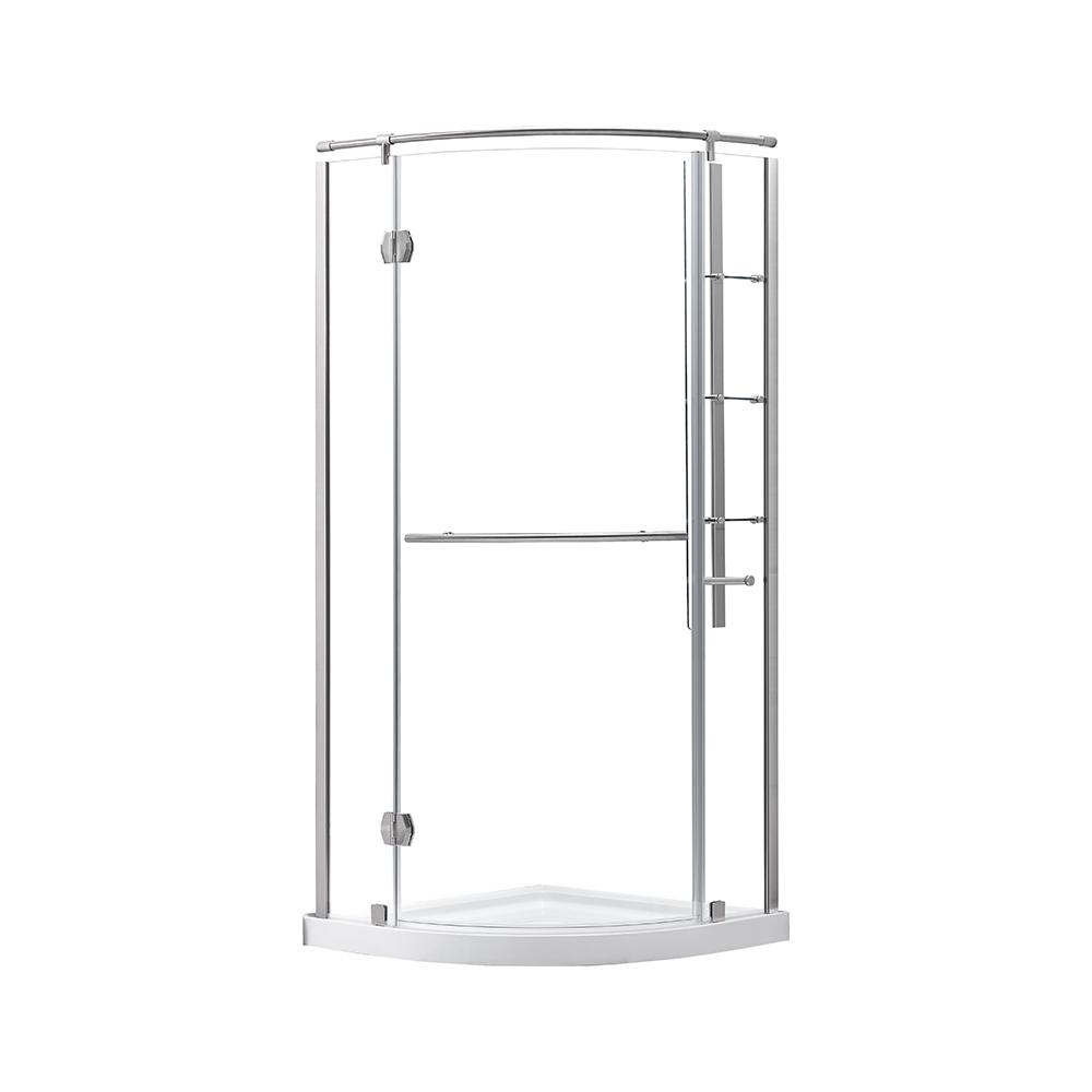 Glacier Bay Glamour 34 inch x 34 inch Single Threshold Shower Base in White