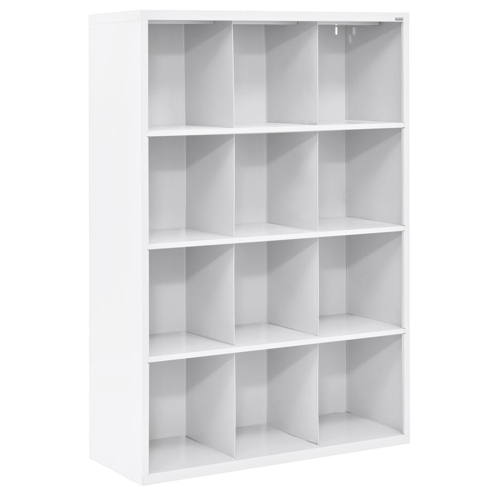 Sandusky 66 In H X 46 In W X 18 In D White Steel 12 Cube Storage Organizer Ic00461866 22 The Home Depot