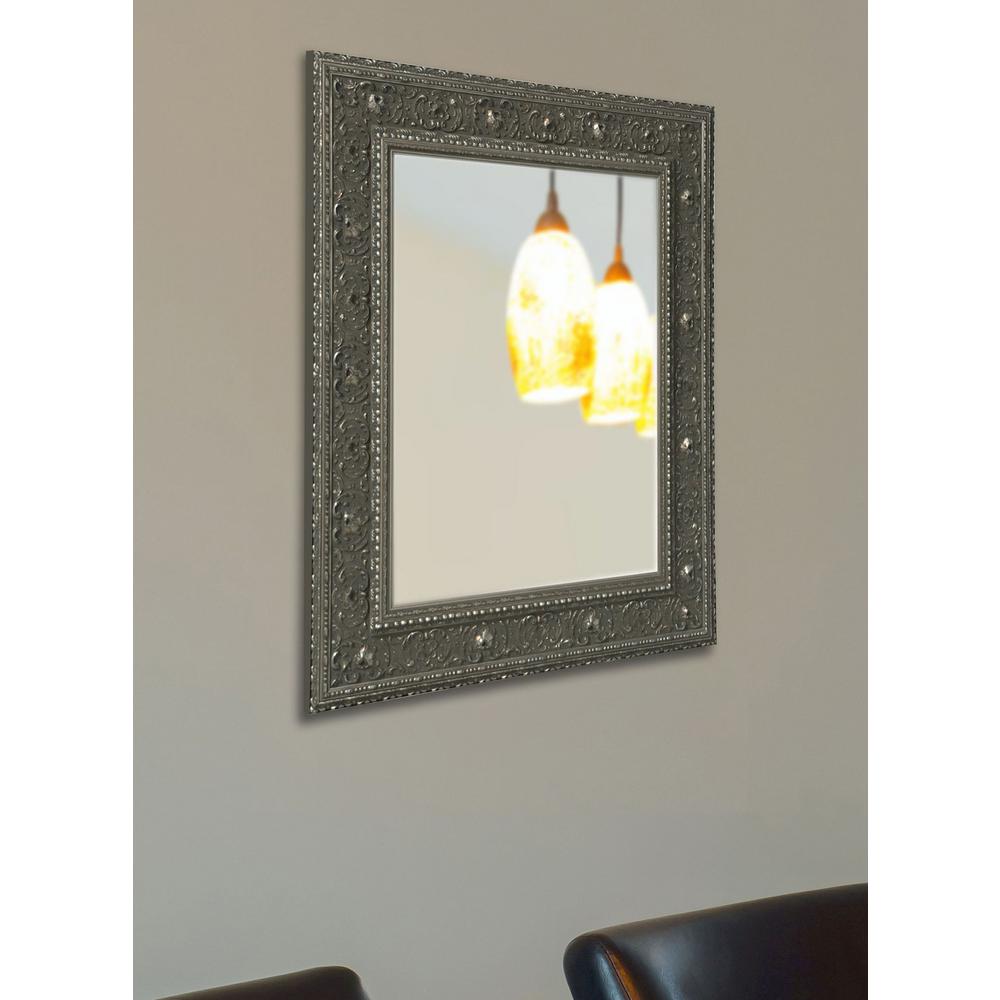 40 in. x 34 in. Opulent Silver Non Beveled Vanity Wall MirrorV70/26.5