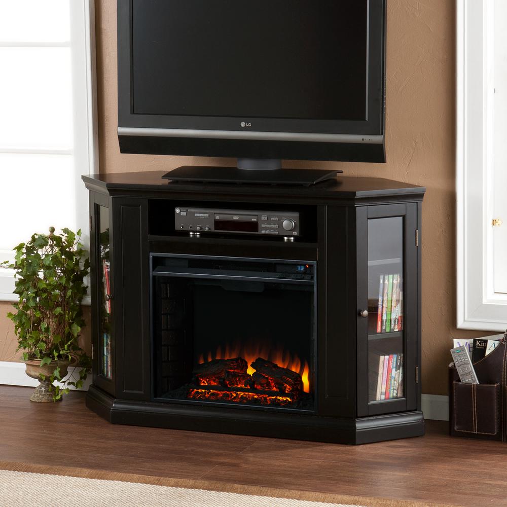 Hudson 48 In W Convertible Media Electric Fireplace In Black