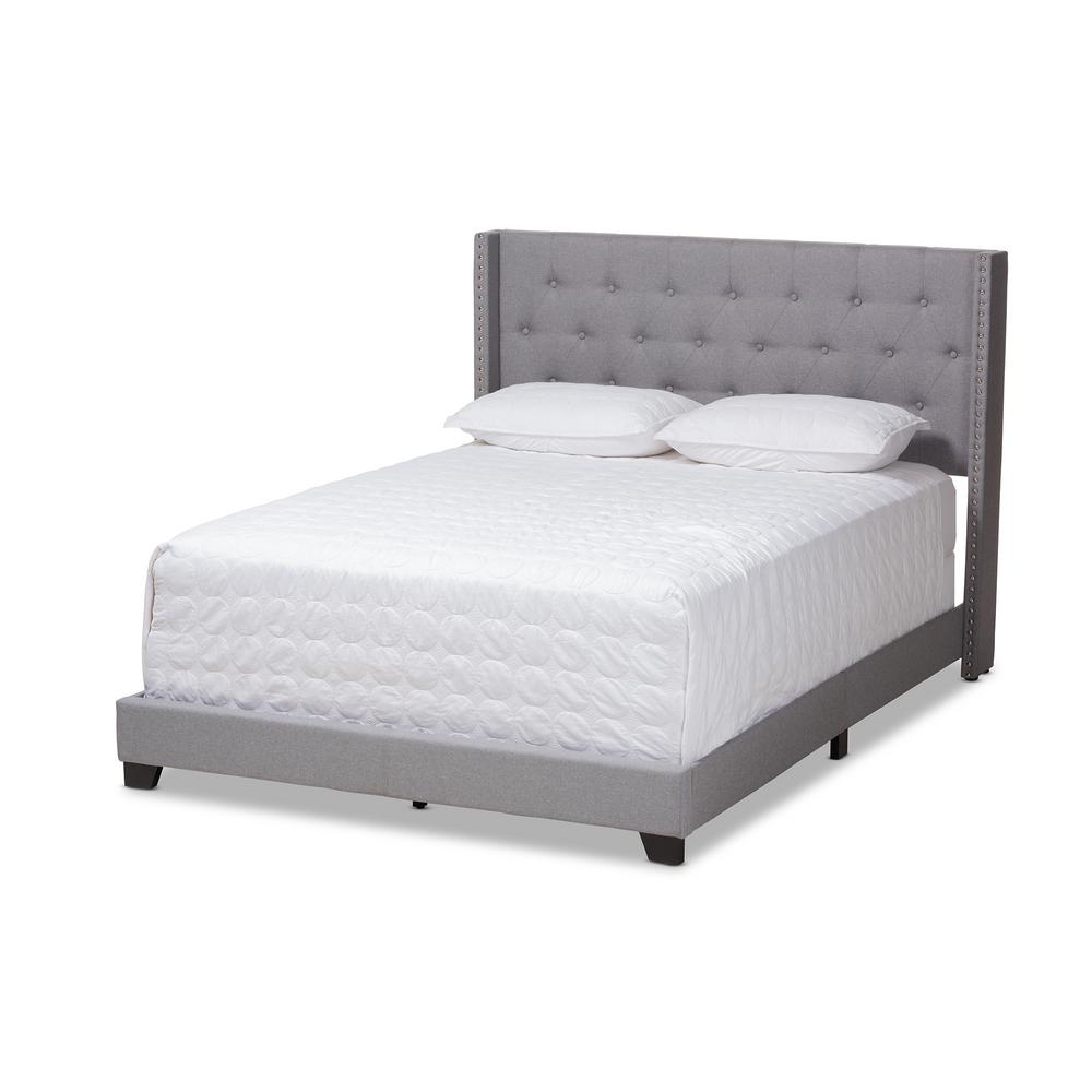 Baxton Studio Brady Light Gray Queen Bed 149 8939 Hd The Home Depot Baxton Studio Brady Light Gray Queen Bed