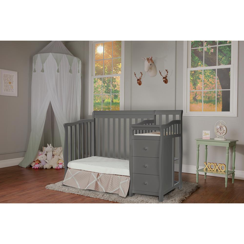 Dream On Me Jayden Steel Grey 4 In 1 Mini Convertible Crib And