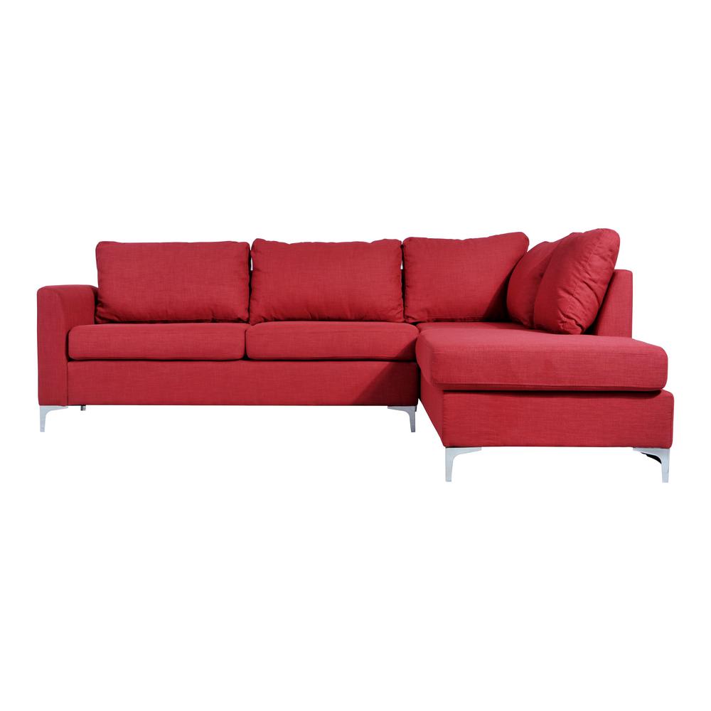 Red Reversible Linen Sectional 73016rd The Home Depot Red Reversible Linen Sectional 73016rd