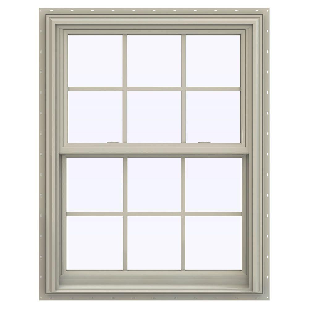 JELD-WEN 31.5 in. x 35.5 in. V-2500 Series Desert Sand Vinyl Double