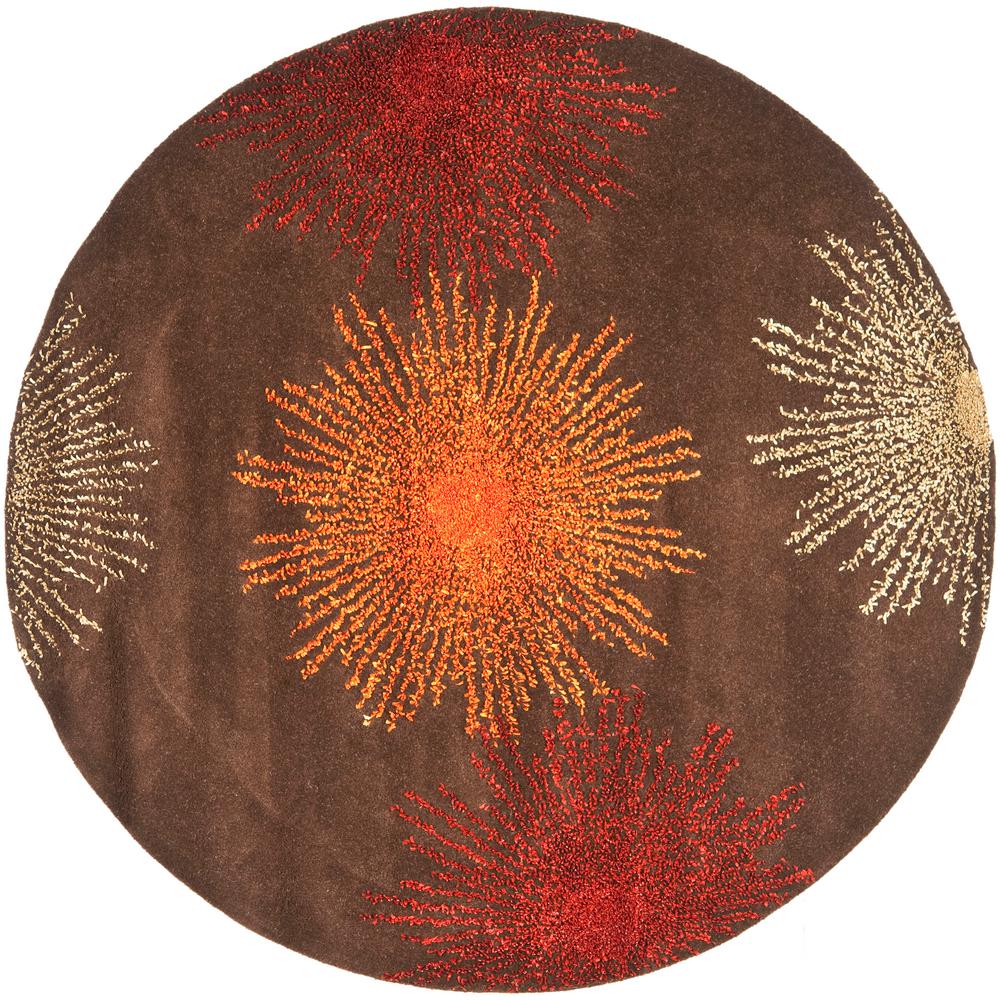 Safavieh Soho Brown Orted Wool 8 Ft X Round Area Rug