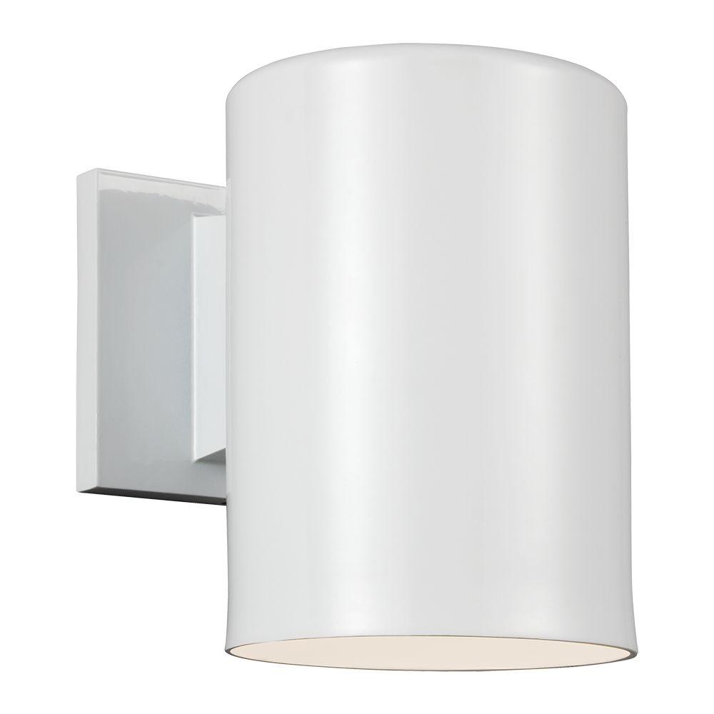 White Outdoor Wall Mounted Lighting The Home Outdoor Cylinder Collection White Wall Lantern