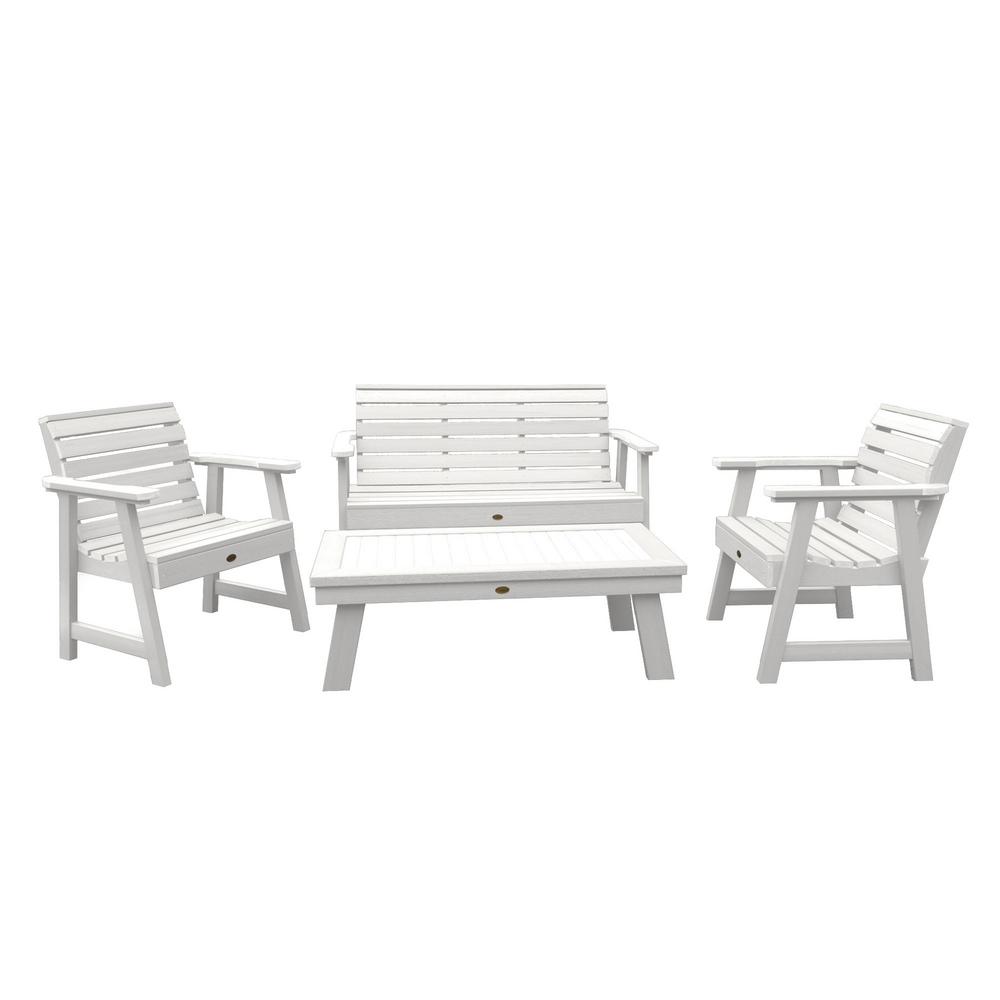 Highwood Weatherly White 4 Piece Recycled Plastic Outdoor