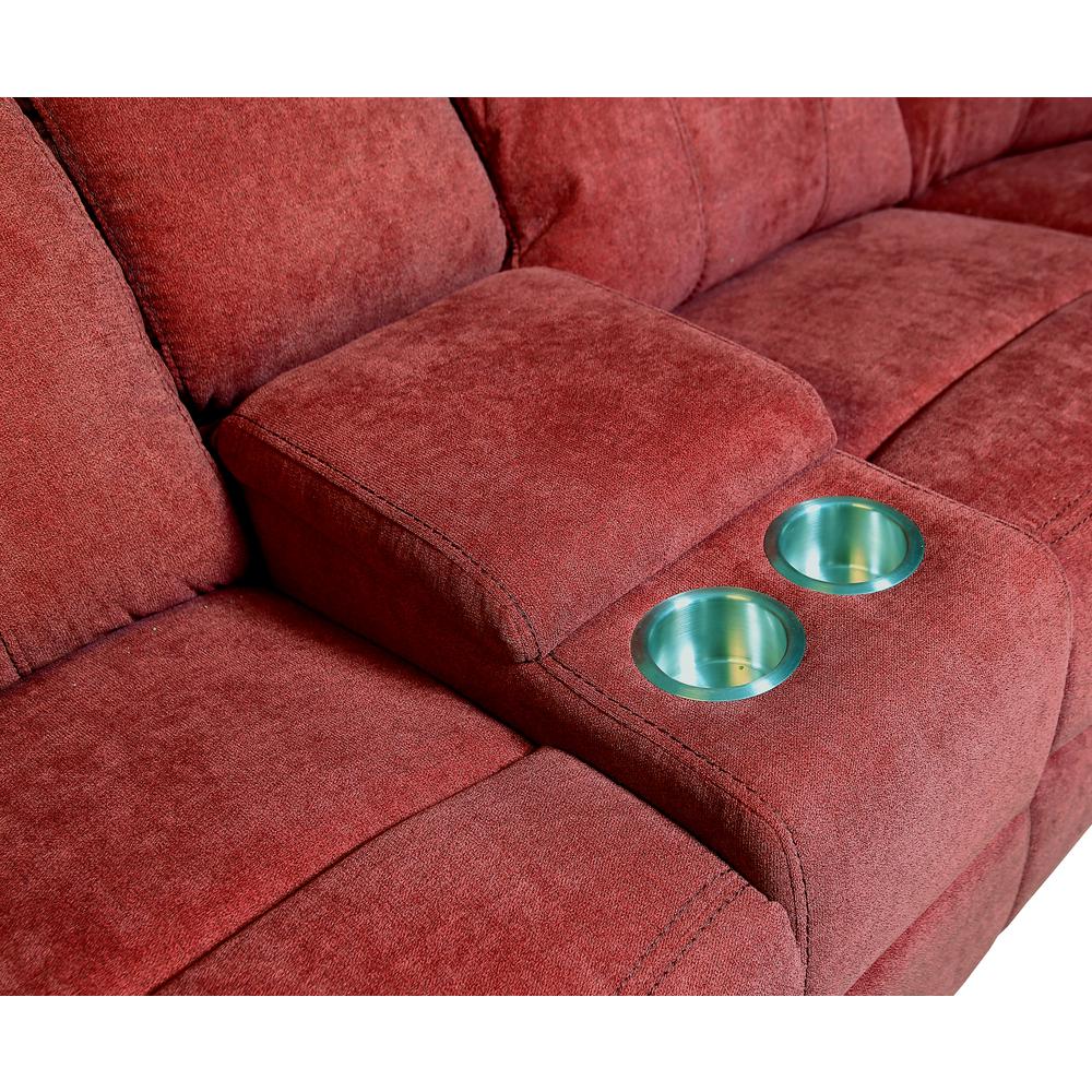 Harper Bright Designs 6 Piece Red Fabric Reclining Sectional