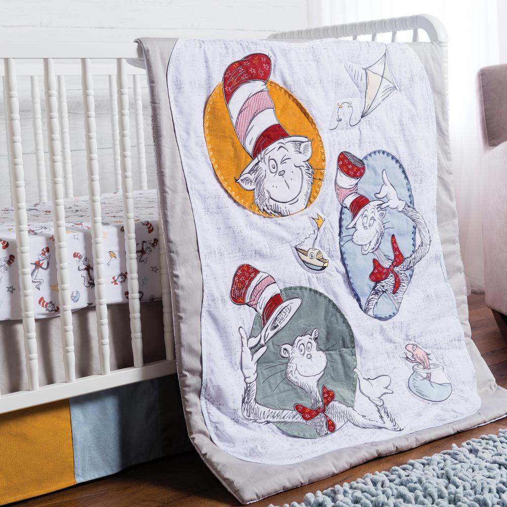 Trend Lab Dr. Seuss Classic Cat in the Hat 3Piece Crib Bedding Set 30523 The Home Depot