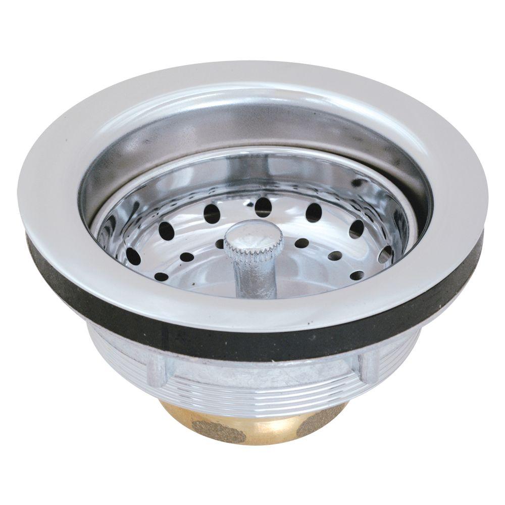 Eastman Brass Body Heavy Pattern Sink Strainer in Chrome-30002 - The Home Depot