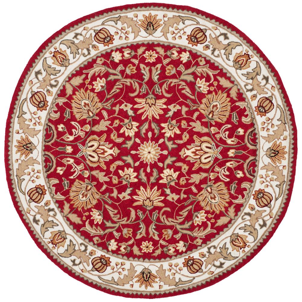 Safavieh Easy Care Red/Ivory 6 ft. x 6 ft. Round Area RugEZC101C6R