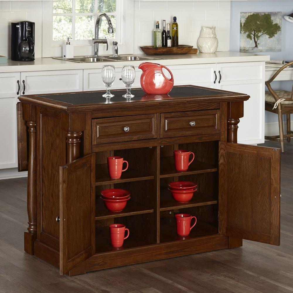 Monarch Oak Kitchen Island With Granite Top-5006-945 - The ...