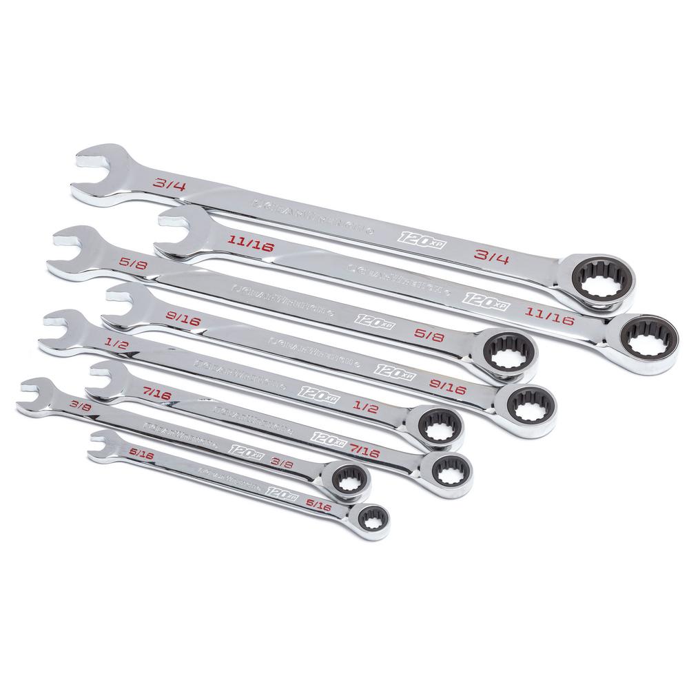GEARWRENCH 120XP SAE Ratcheting Wrench Set (8Piece)86455 The Home Depot