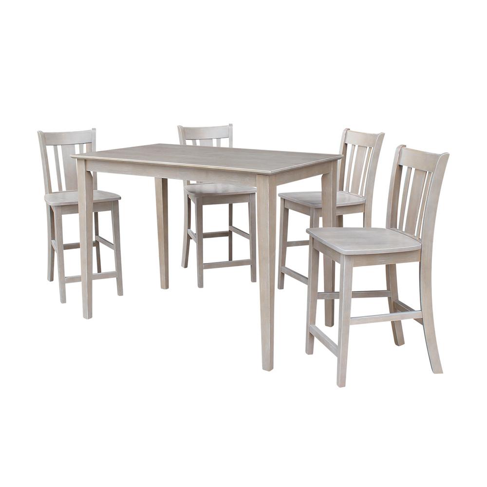 International Concepts Solid Wood 5 Piece Weathered Gray Dining Set International Concepts Solid Wood 5 Piece Weathered Gray Dining Set