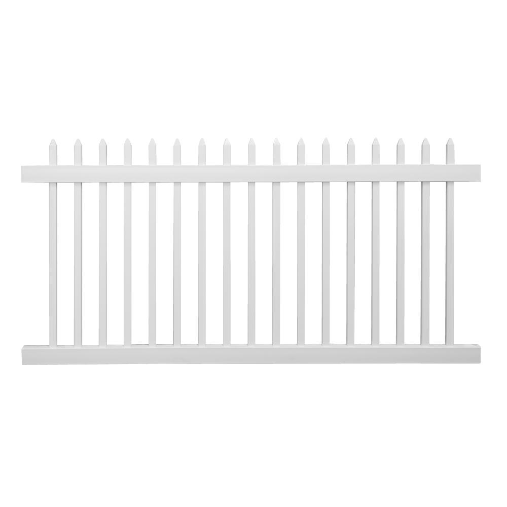 Wambam Fence No Dig Permanent 4 Ft X 6 Ft Nantucket Vinyl Picket Fence Panel With Post And Anchor Kit Bl19101 The Home Depot