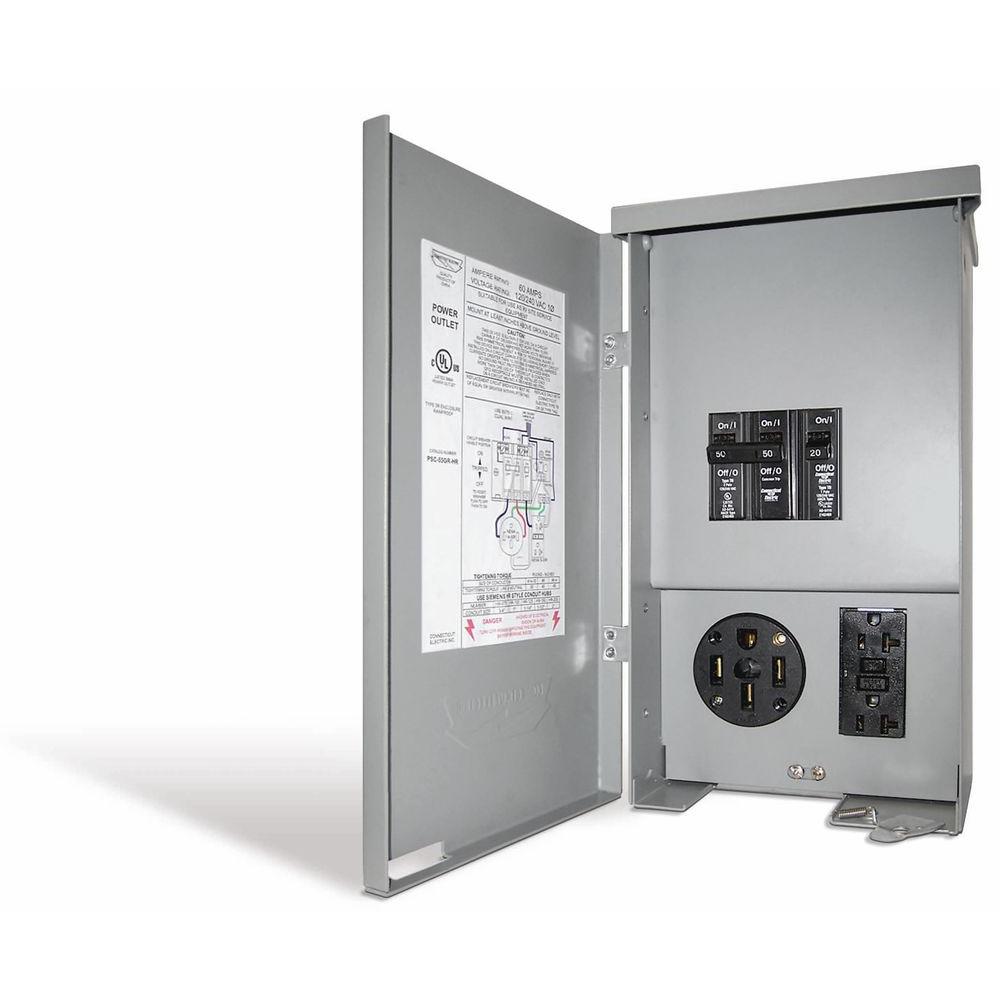 conexion de 50 amp rv box with breaker