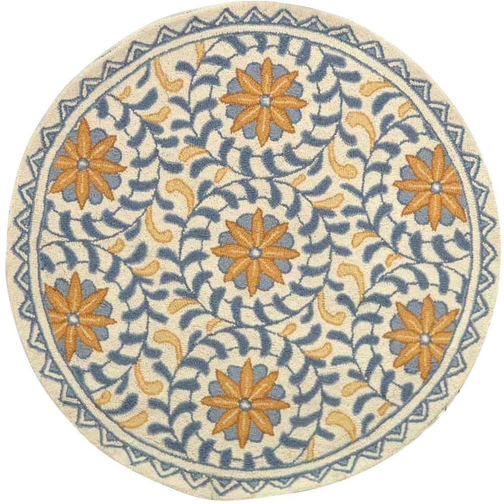Safavieh Chelsea Ivory Blue 3 Ft X Round Area Rug Hk150a 3r Safavieh Chelsea Ivory Blue 3 Ft X Round Area Rug