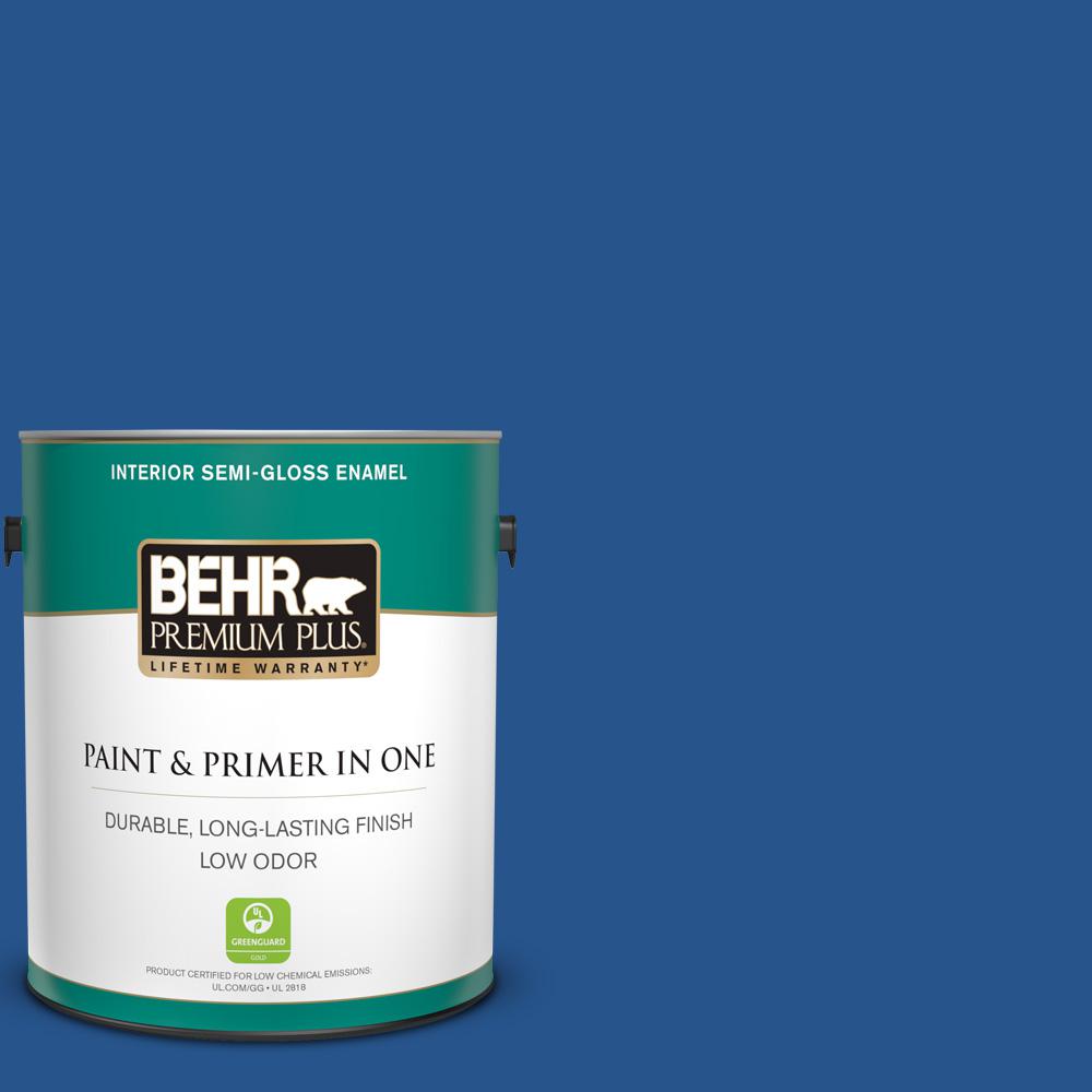 Behr Premium Plus 1 Gal Ppu15 03 Dark Cobalt Blue Semi Gloss Ppu15 03 Dark Cobalt Blue Semi Gloss