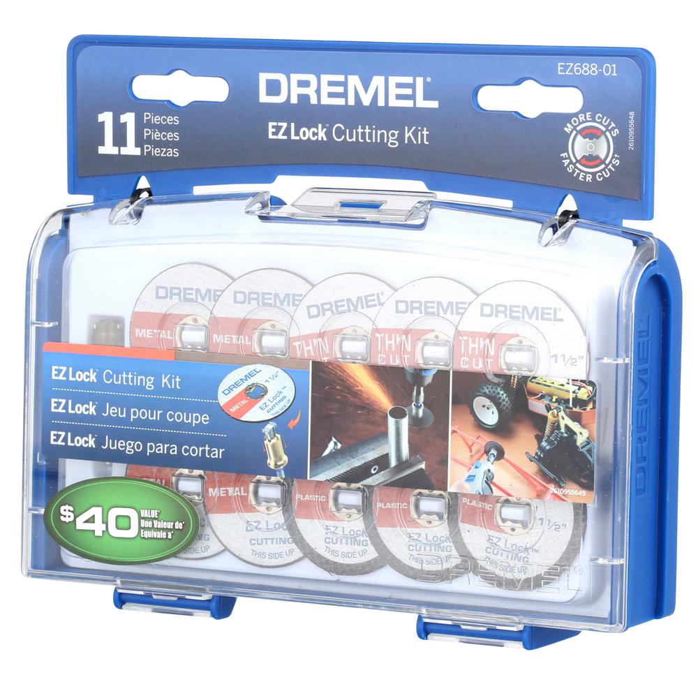 NEW DREMEL EZ688-01 ROTARY POWER TOOL 11 PIECE EZ-LOCK CUTTING KIT