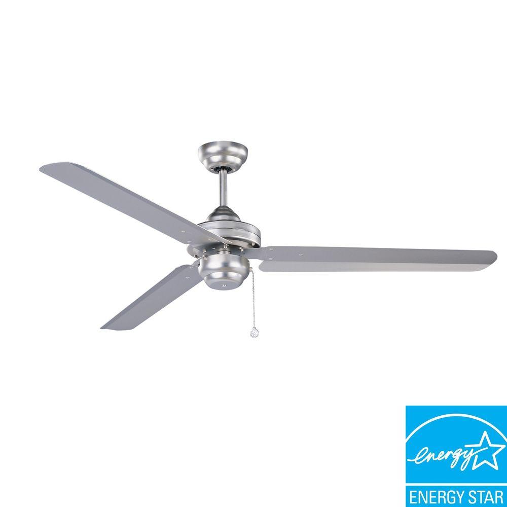 Designers Choice Collection Studio54 54 in. Brushed Steel Ceiling Fan