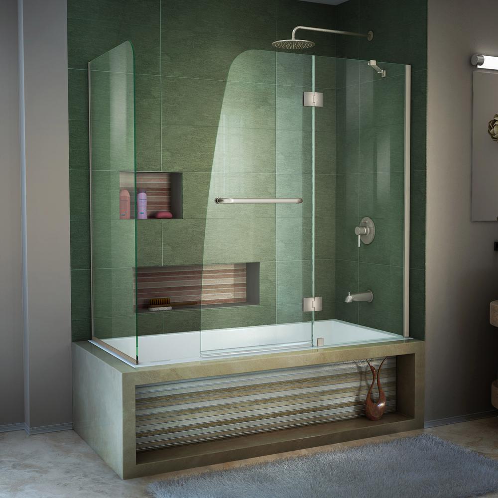 Dreamline Mirage X 56 In To 60 58 Semi Frameless Sliding Aqua 56 In To 60 X 58 Semi Frameless Hinged