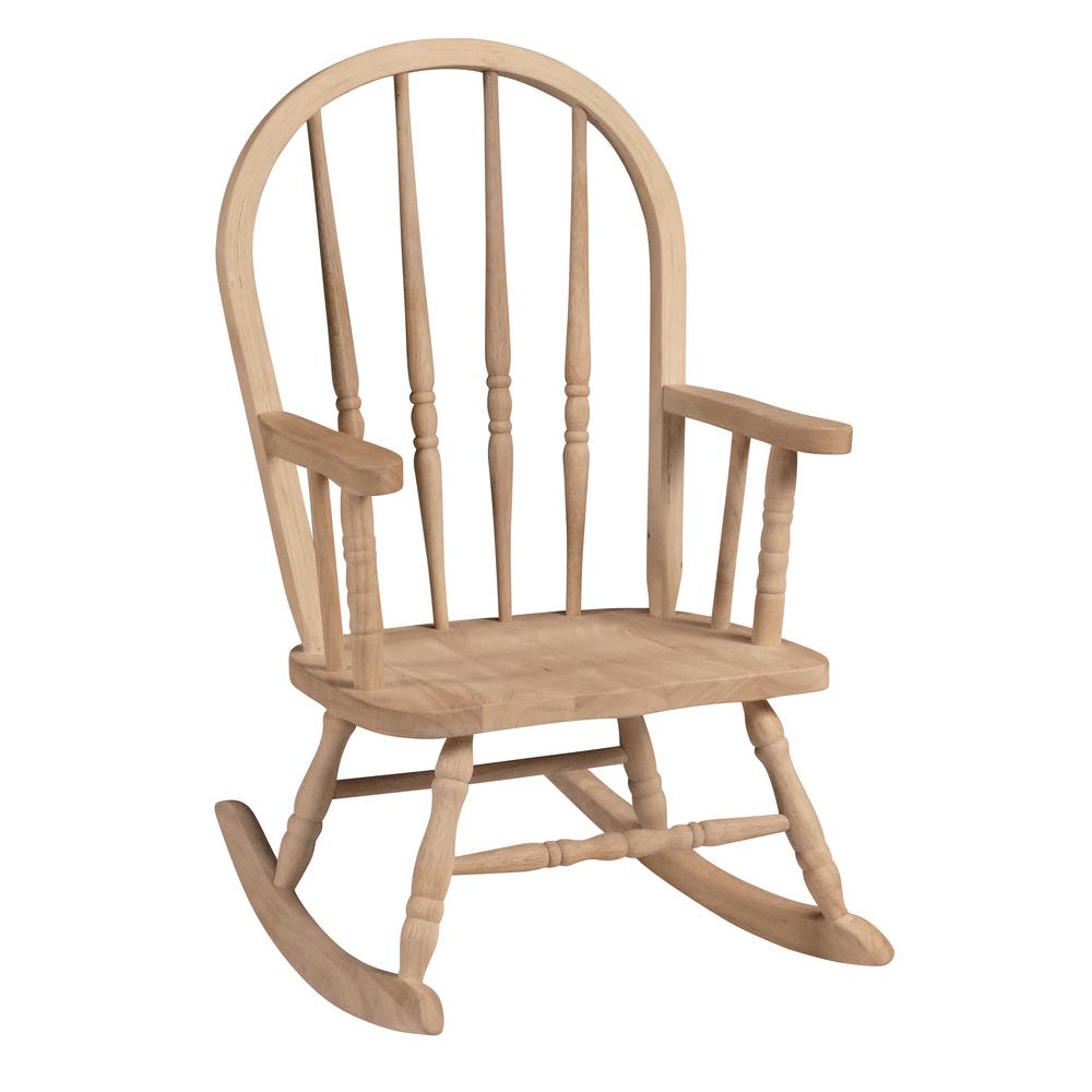 International Concepts Unfinished Wood Rocking Windsor Kids Chair