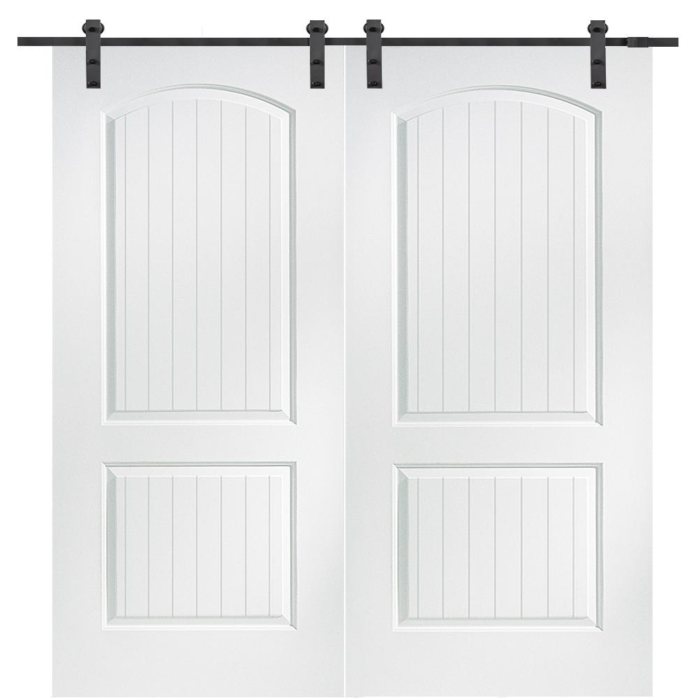 Mmi Door 60 In X 80 In Primed Molded Mdf Cashal Sliding Barn