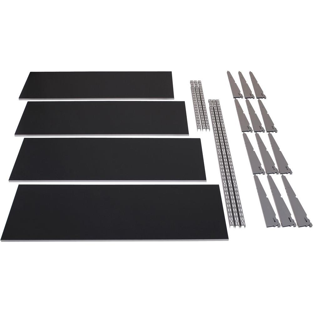 Rubbermaid 4Shelf 48 in. x 16 in. Laminate Storage Shelves in Black