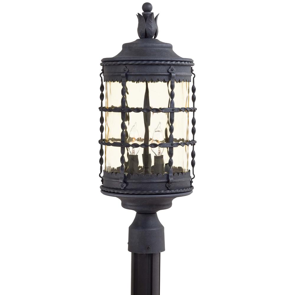 The Great Outdoors By Minka Lavery Mallorca 3 Light Outdoor Spanish Iron Post The Great Outdoors By Minka Lavery Mallorca 3 Light Outdoor Spanish Iron Post