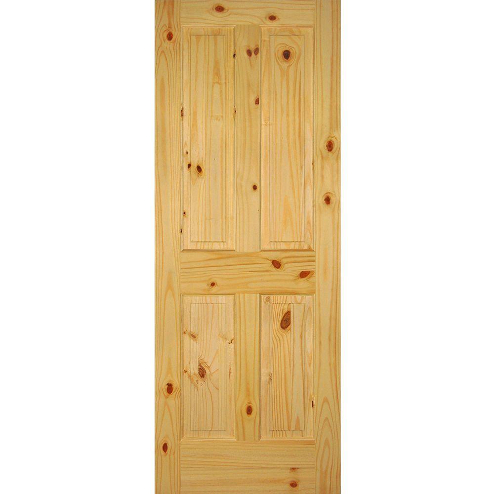 Builders Choice 32 In X 80 In 4 Panel Solid Core Knotty Pine
