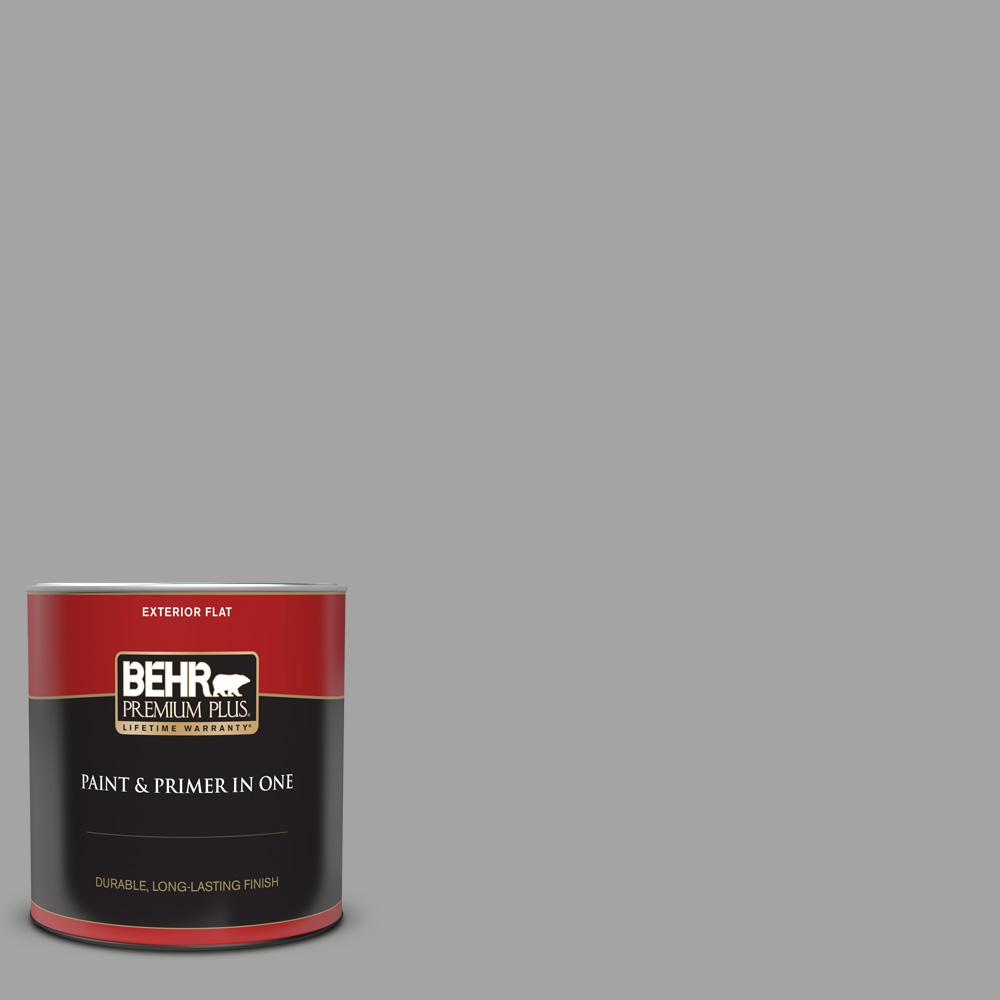 BEHR PREMIUM PLUS 1 qt. PPU2418 Great Graphite Flat Exterior Paint