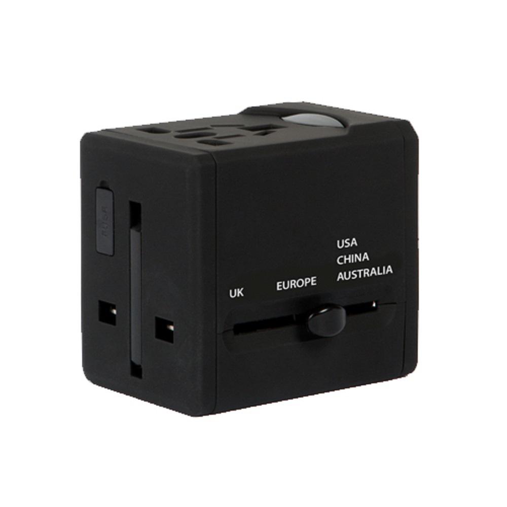 Tech and Go International Wall Adapter with 2USB Ports, Black131 9009