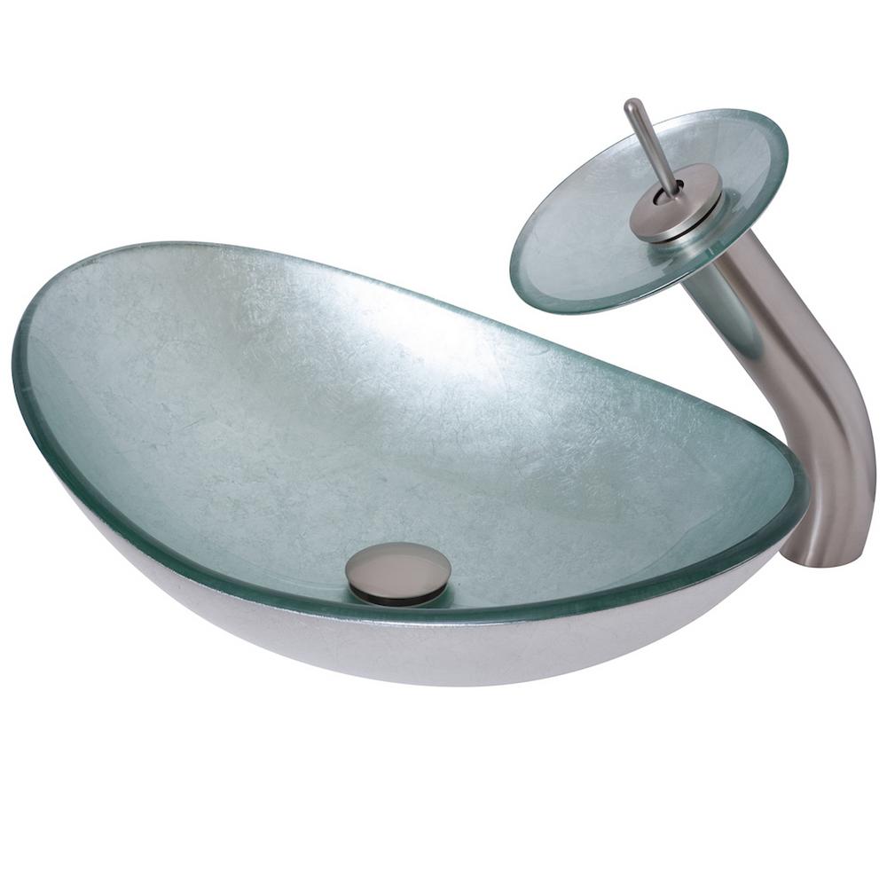 Vessel Sink in Silver with Faucet in Brushed NickelNSFC70328031001BN