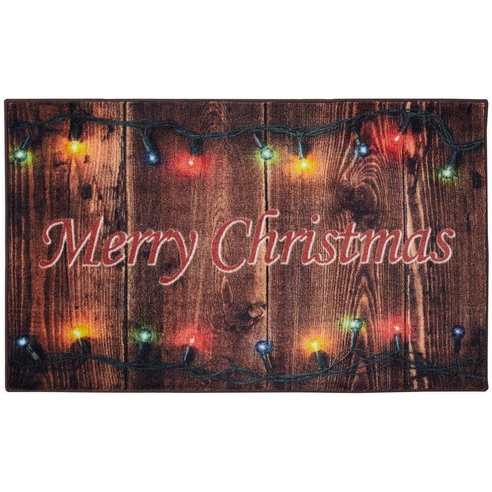 Christmas Lights Multi 2 Ft 6 In X 4 Ft 2 In Printed Mat