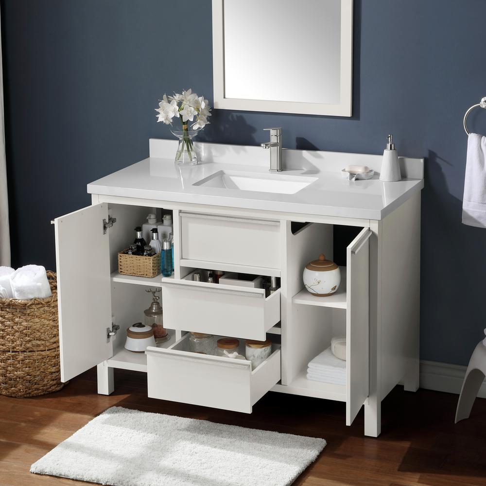 Martha Stewart Living Hudson 48 In Bath Vanity In White Picket