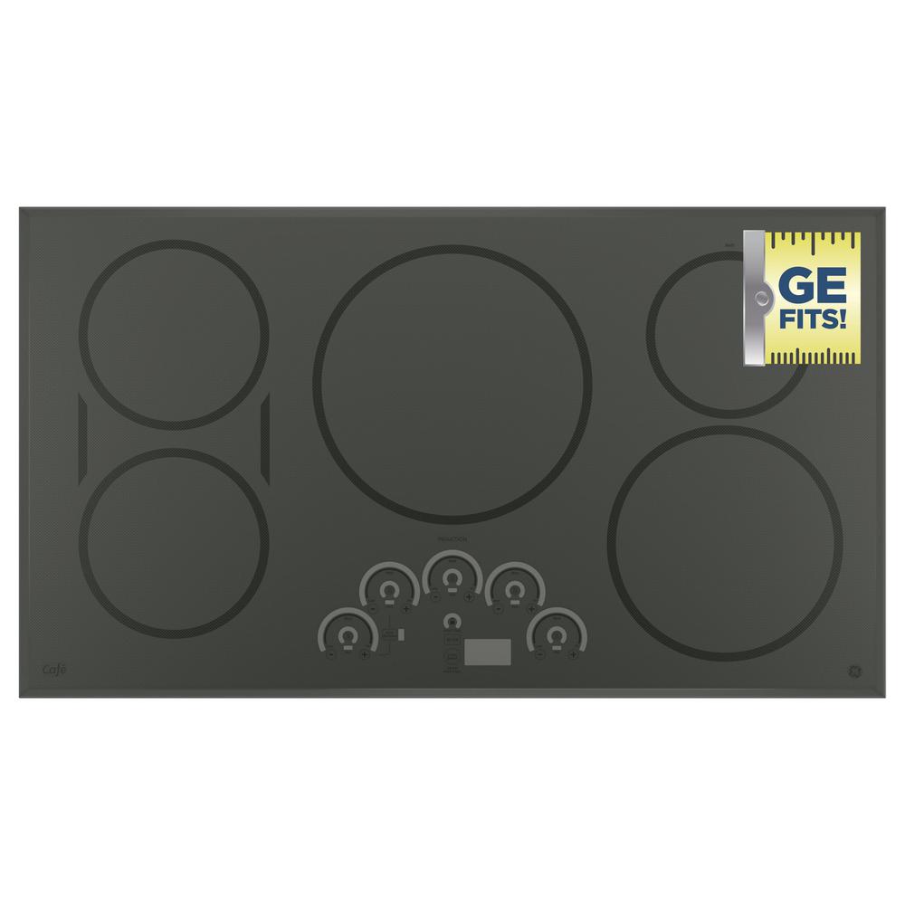 Cafe 36 In Induction Cooktop Stainless Steel With 5 Elements Dimensions Cooktop Size
