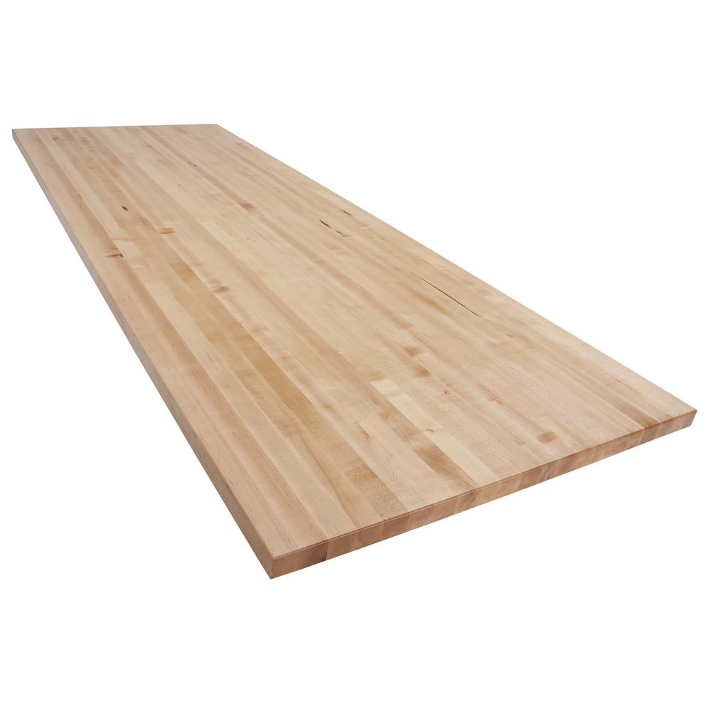 8 ft. L x 2 ft. 6 in. D x 1.75 in. T Butcher Block Countertop in Finished MapleOLAGA09630 The