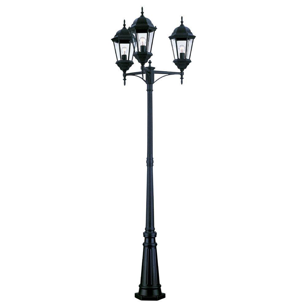 Acclaim Lighting Richmond 3-Head Matte Black Outdoor Surface-Mount Post ...