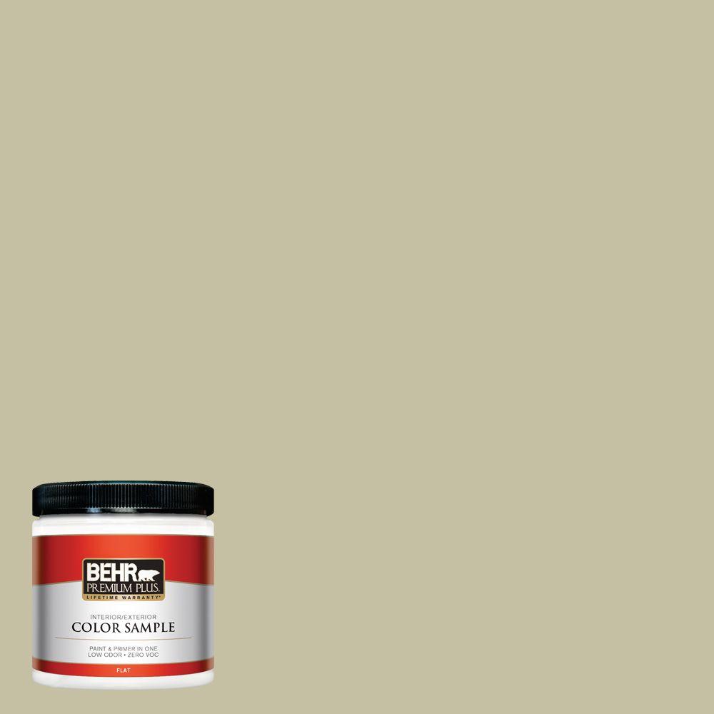Behr Premium Plus 8 Oz S350 3 Washed Olive Flat Interior Exterior S350 3 Washed Olive Flat Interior Exterior