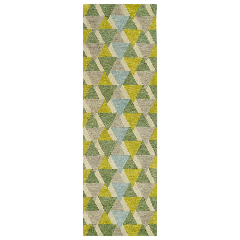 Kaleen Art Tiles Lime Green 3 Ft X 8 Ft Runner Rug Hdpati0396268