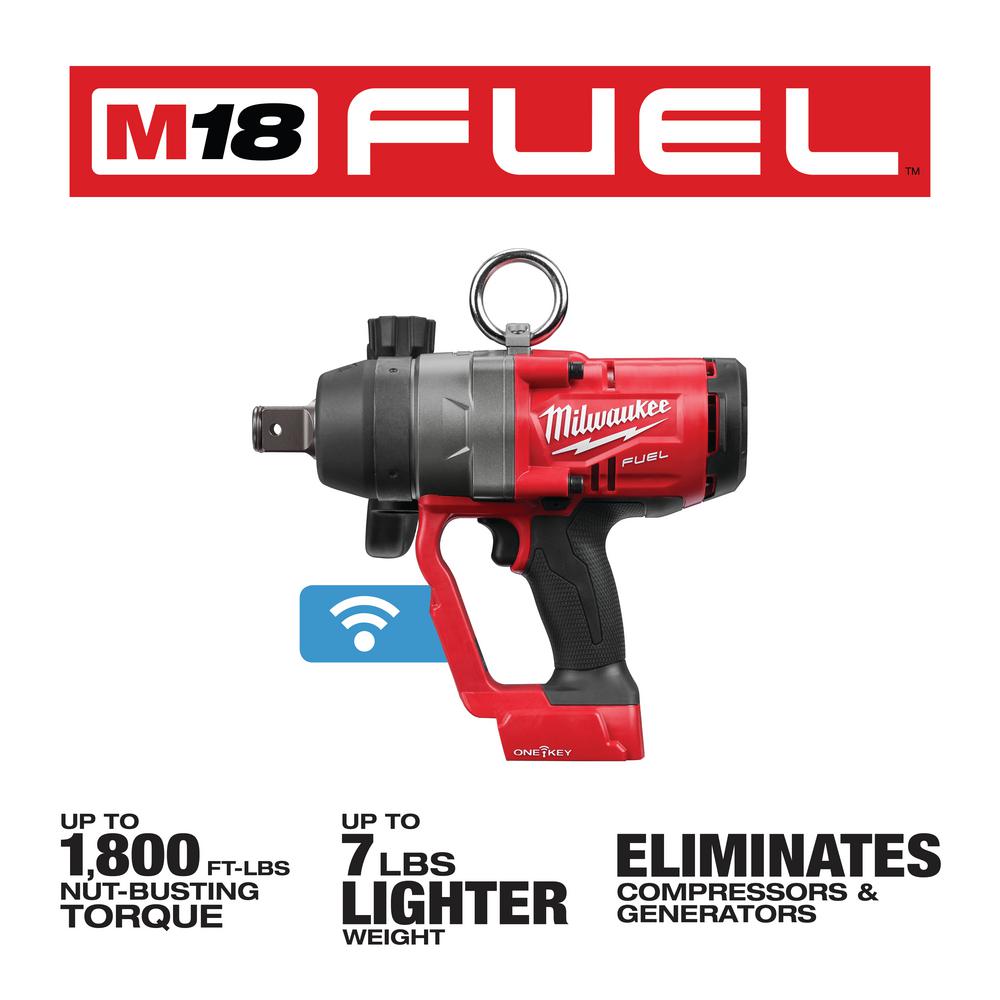 M18ONEFHIWF1-0 M18 ONE Key Fuel HIGH-Torque 1 Impact Wrench with Friction Ring 