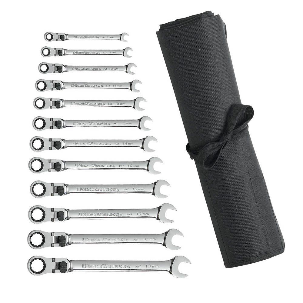 GearWrench XLarge FlexHead Ratcheting Combination Wrench Set with