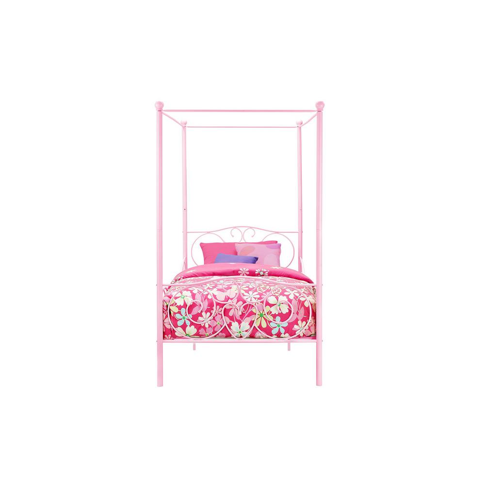 Dhp Capri Pink Twin Size Metal Bed Frame De65171 The Home Depot