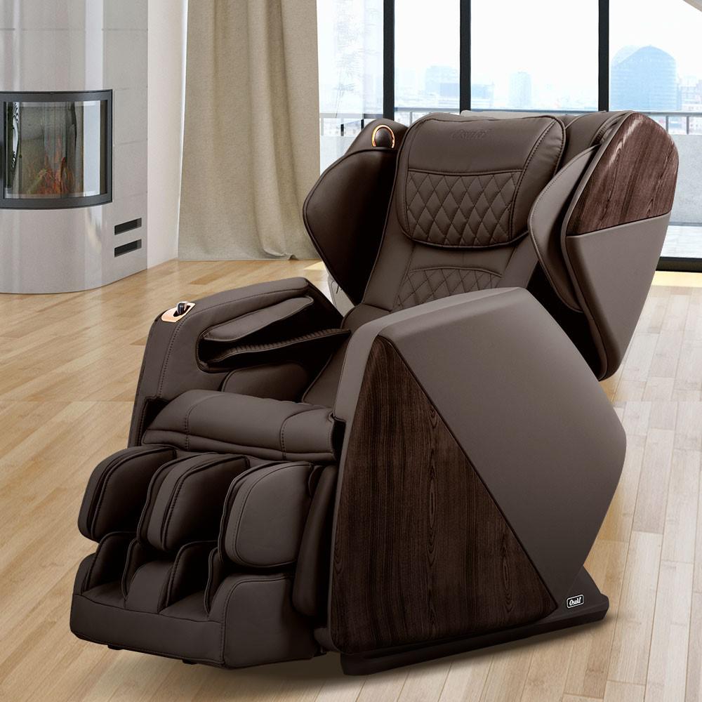 Titan Pro Series Soho Cream Faux Leather Reclining Massage Chair With