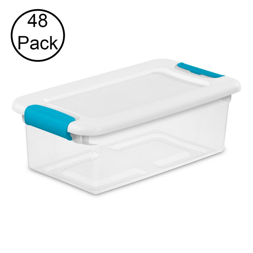 Sterilite 6Quart Clear & Blue Stackable Latching Storage Container (48 Pack)48 x 14928012