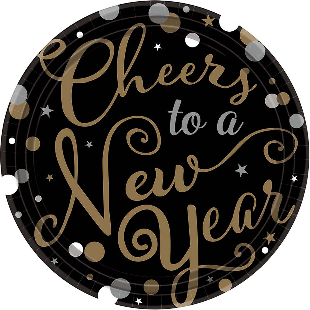 Amscan New Year\'s 7 in. Round Confetti Celebration Plates (18-Count ... Amscan New Year\'s 7 in. Round Confetti Celebration Plates (18-Count ...