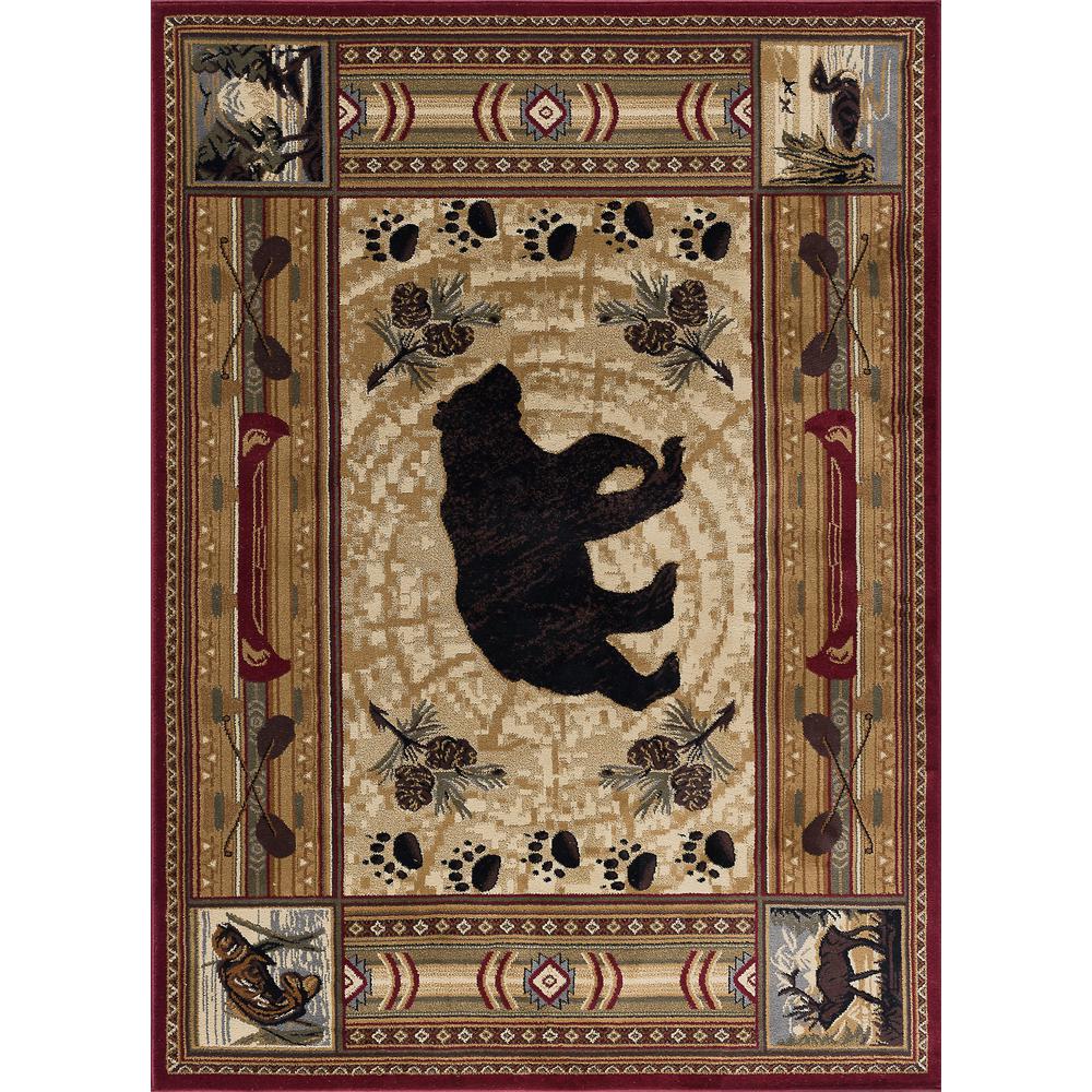 Tayse Rugs Nature Red 8 Ft X 10 Lodge Area Rug