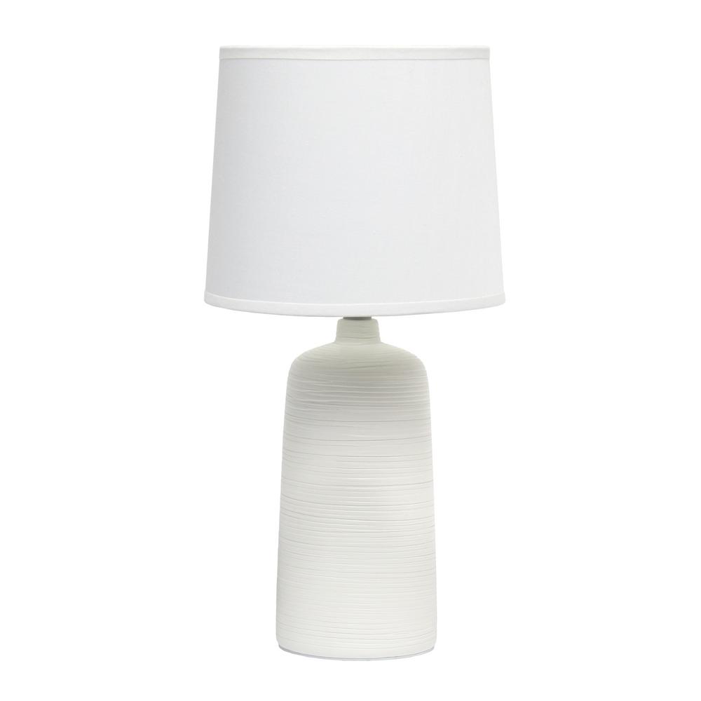 Simple Designs 15 .75 in. Off White Textured Linear Ceramic Table Lamp(top of lamp is broken)