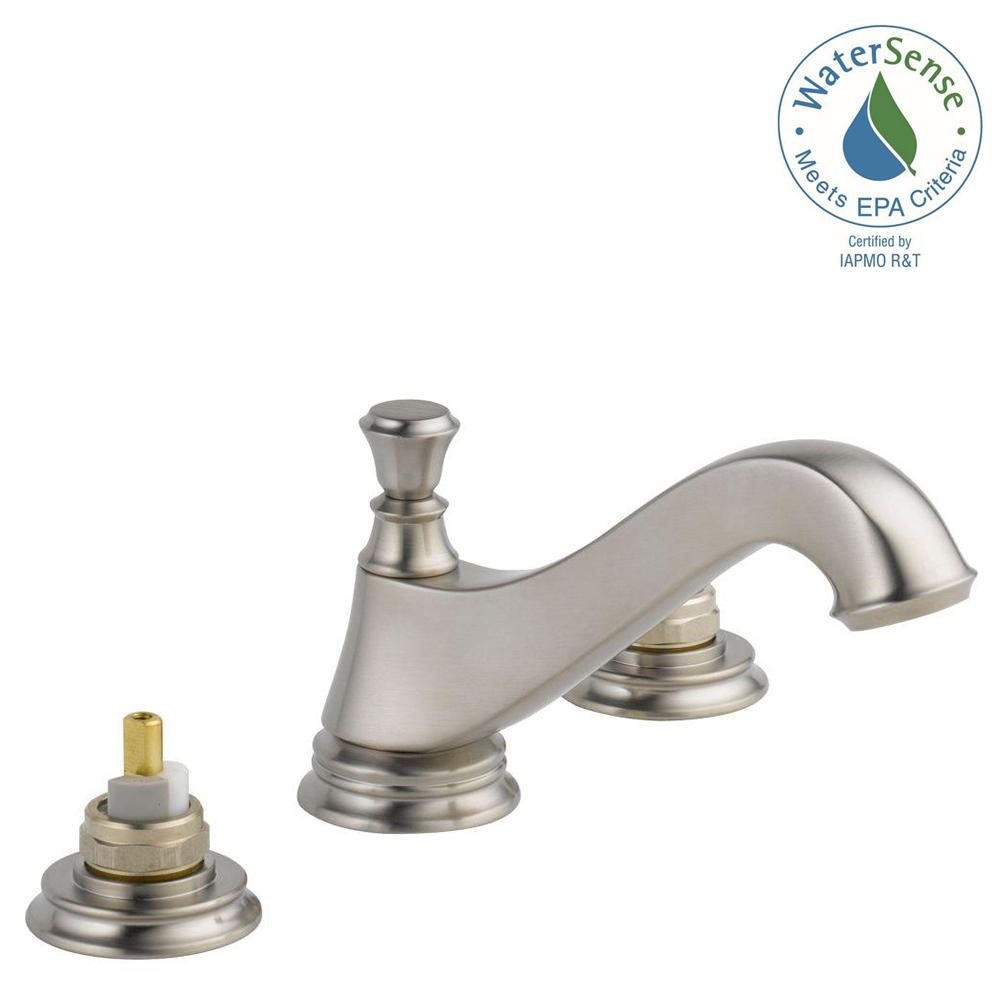 Low Arc Stainless Steel Widespread Bathroom Sink Faucets