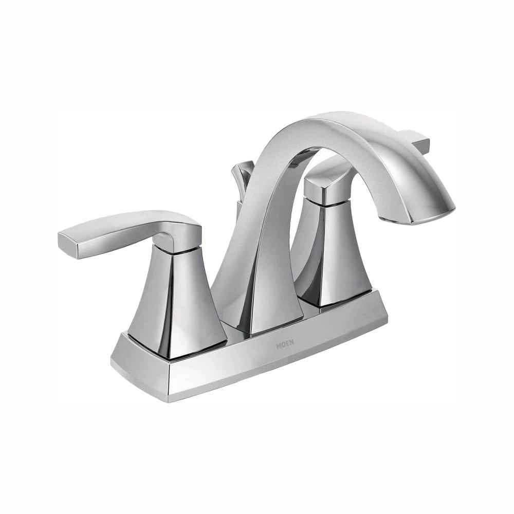 MOEN Darcy 4 in. Centerset 2Handle Bathroom Faucet with 4Piece Bath Hardware Set in Chrome